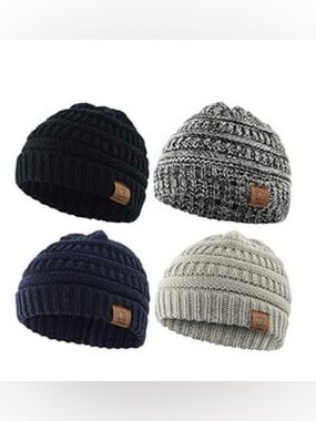 Knit Beanie Hat Set
